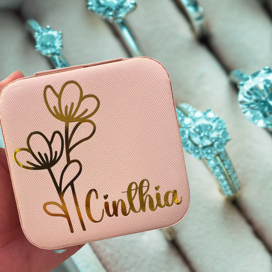 Personalized Flower Jewelry Box – Elegant, Compact & Customizable