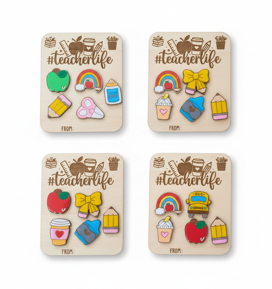 #TeacherLife Wooden Magnet Set