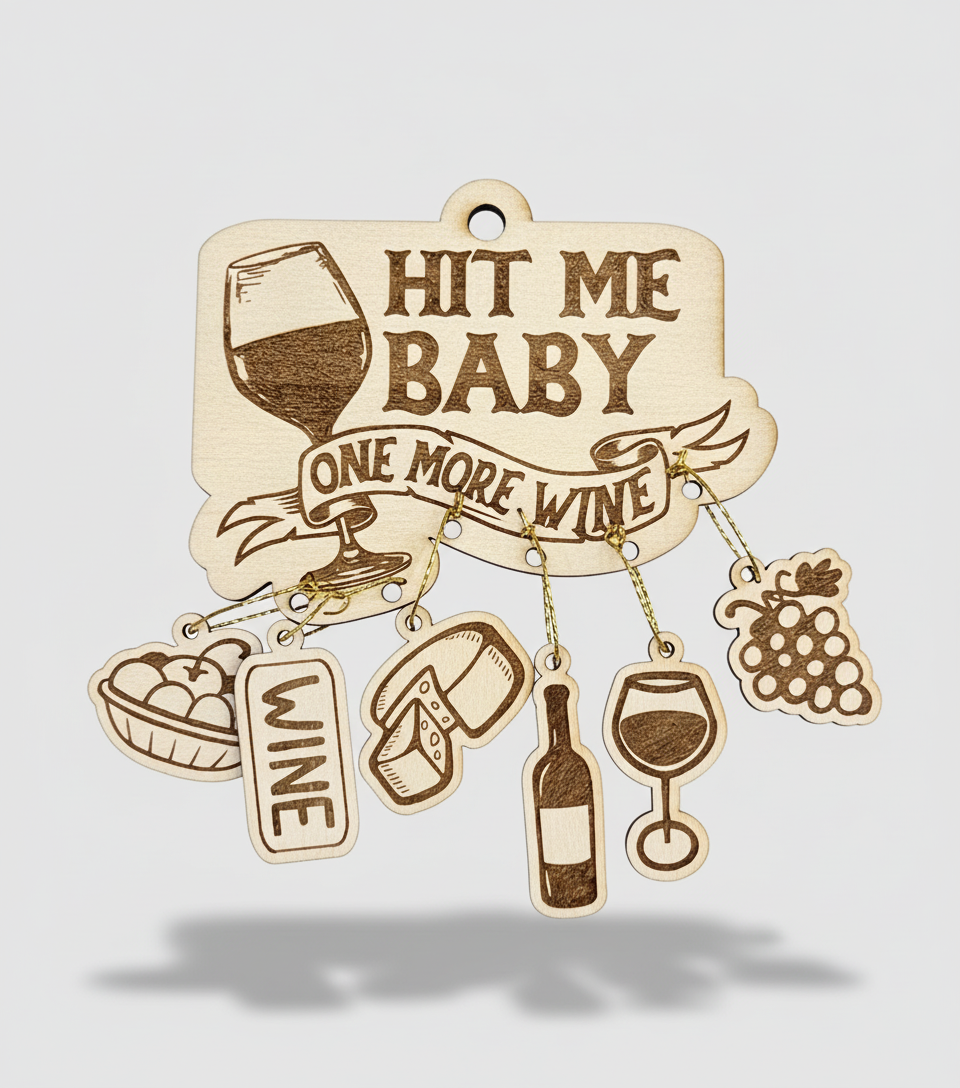 Best Friends Wine Glass Charms – Wooden Drink Markers (Set of 6)