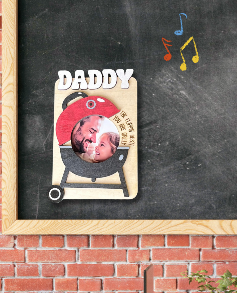 Wooden Photo Magnet for Dad – Personalized Father’s Day Gift