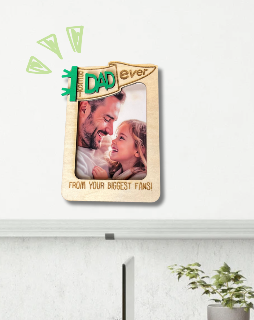 Wooden Photo Magnet for Dad – Personalized Father’s Day Gift
