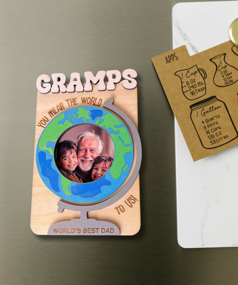 Wooden Photo Magnet for Dad – Personalized Father’s Day Gift