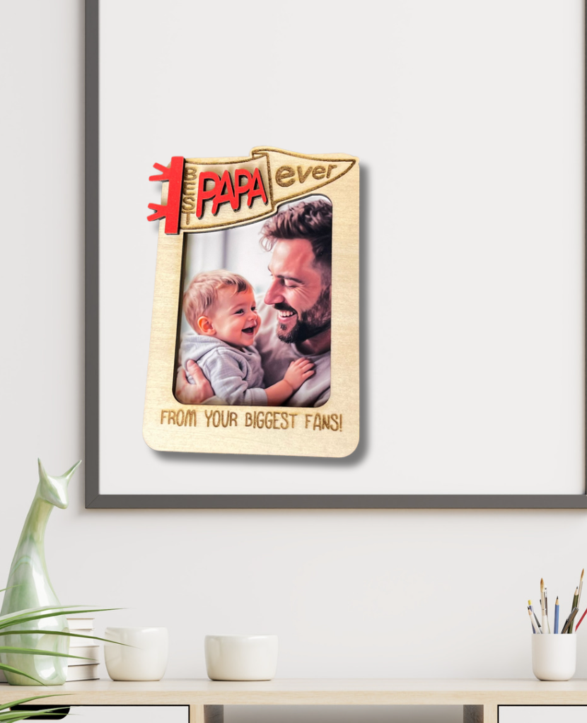 Wooden Photo Magnet for Dad – Personalized Father’s Day Gift