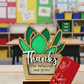 Teacher Gift Card Holder – Wooden Succulent “Thanks for Helping Me Grow” (Personalized Option)