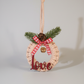 “Peace • Love • Joy” Handmade Christmas Wreath Ornament