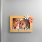 Love You Mom – Wooden Photo Magnet with Hand-Painted Floral Accents