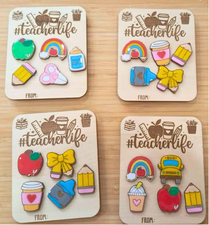 #TeacherLife Wooden Magnet Set