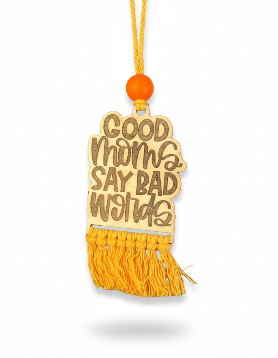 Wooden Car Mirror Ornament – “Drive Safe” Gift for Mom & Dad (Handmade)