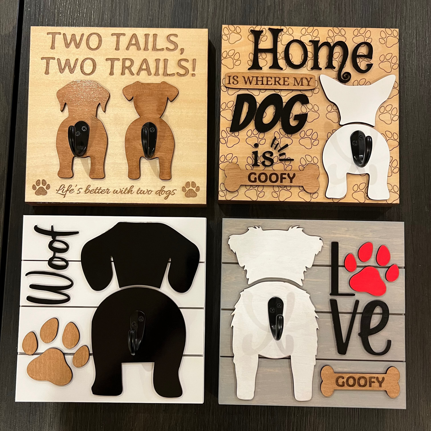 Dog Leash Hanger – Custom Wooden Wall Hook for Pet Lovers