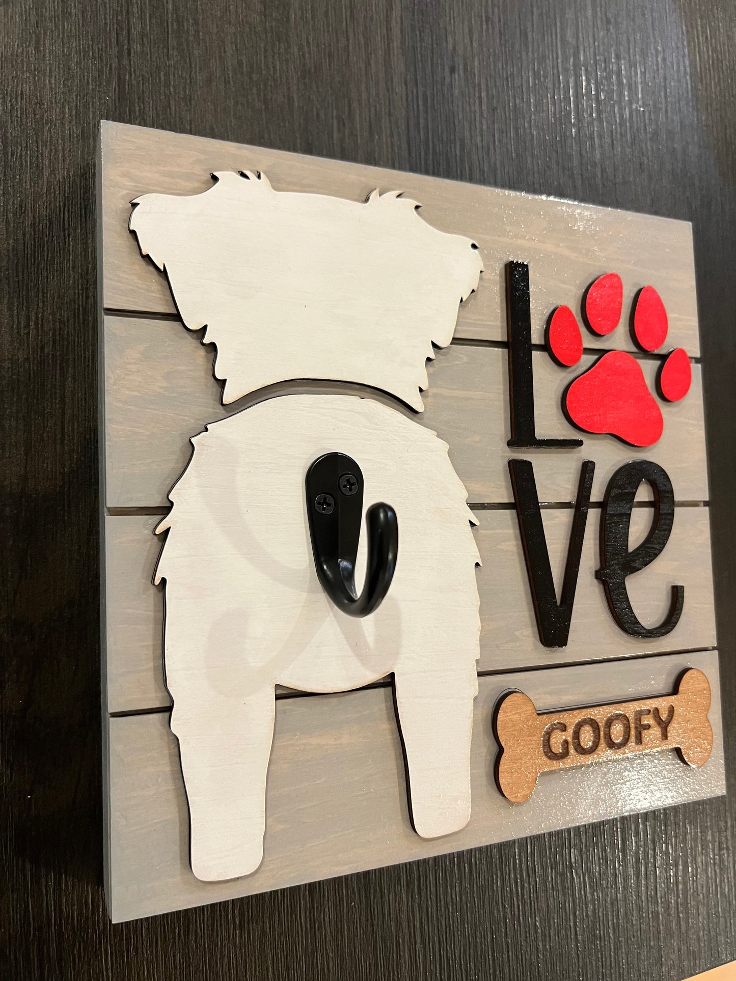 Dog Leash Hanger – Custom Wooden Wall Hook for Pet Lovers