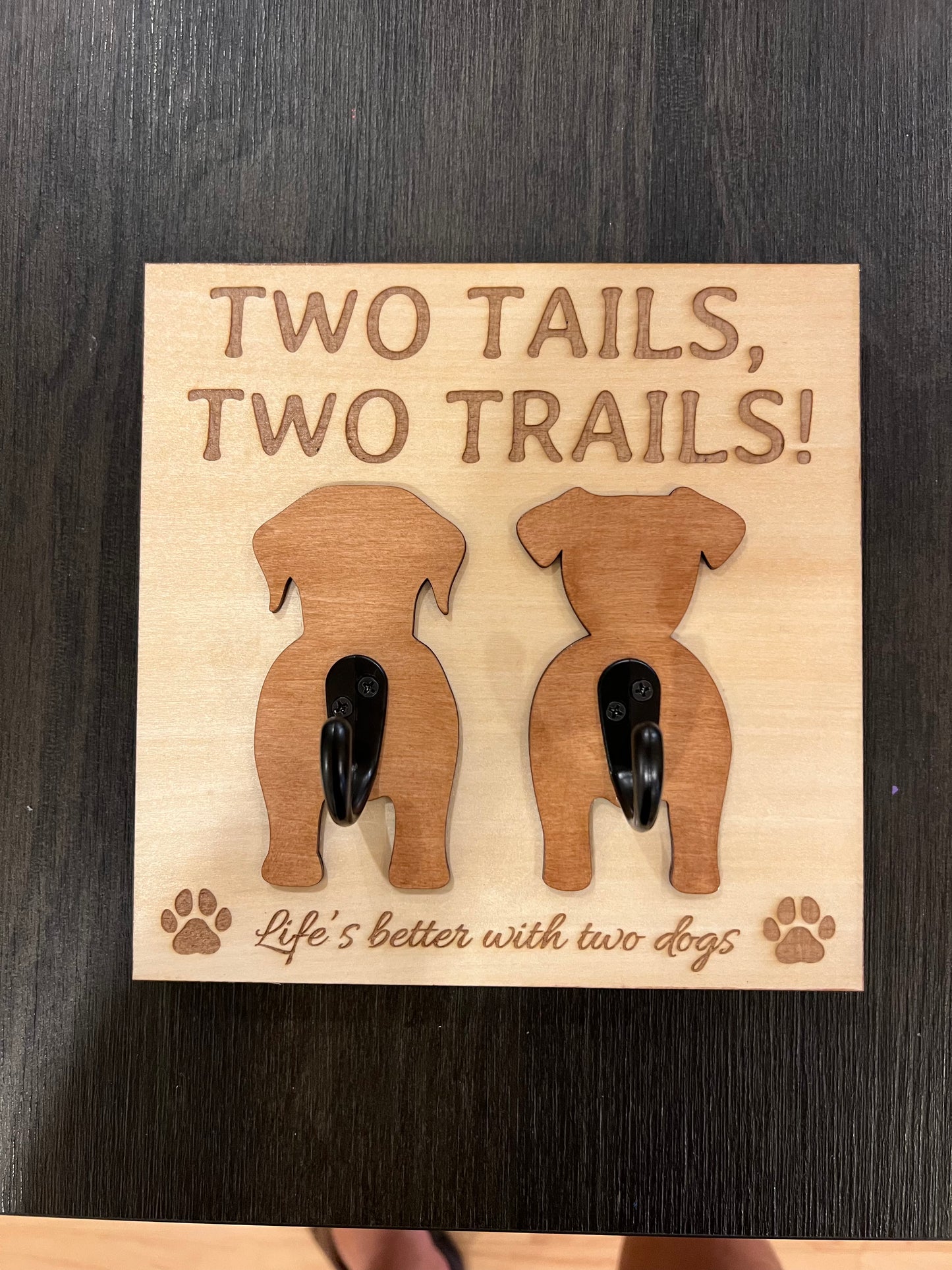 Dog Leash Hanger – Custom Wooden Wall Hook for Pet Lovers