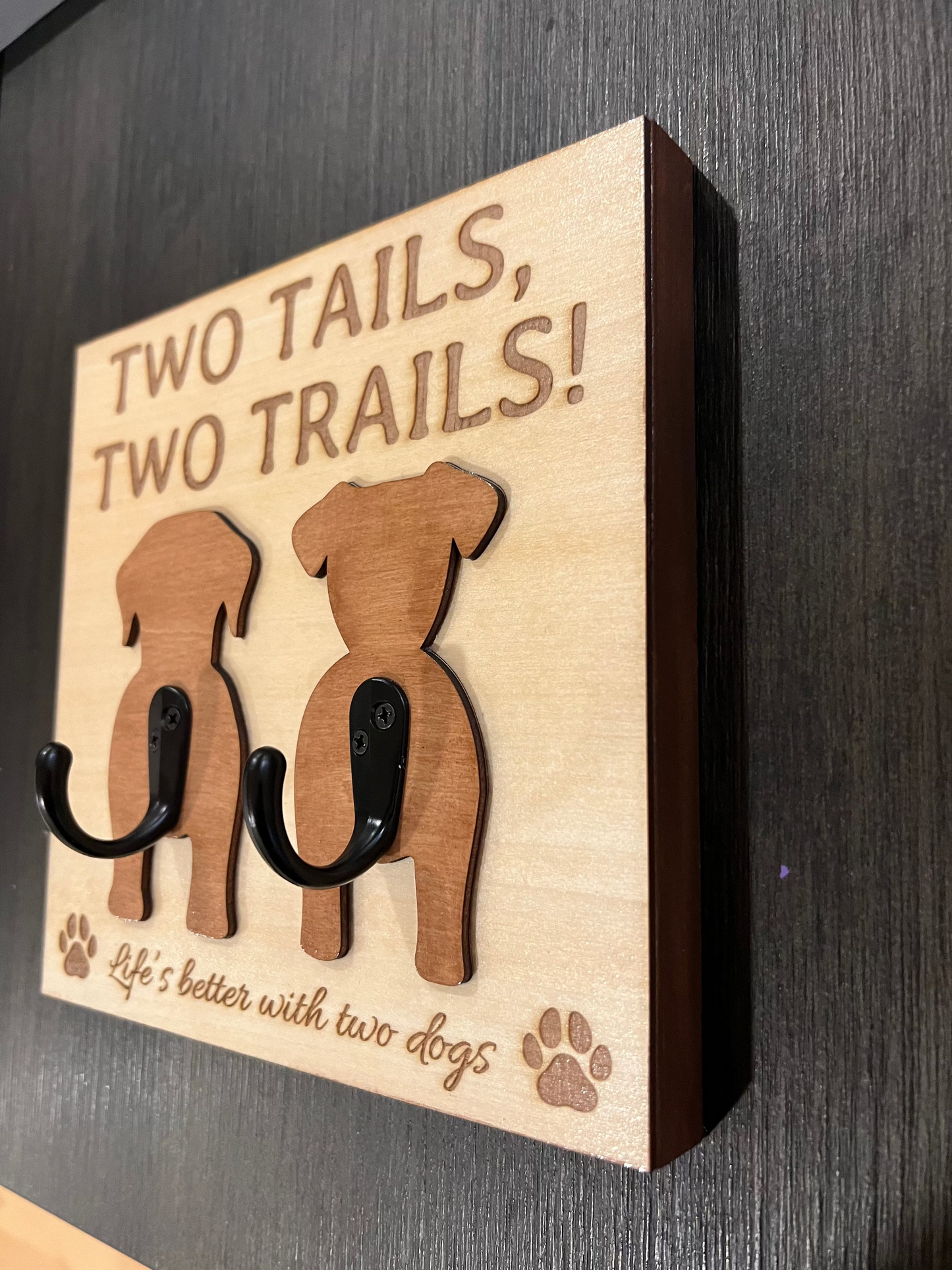 Dog Leash Hanger – Custom Wooden Wall Hook for Pet Lovers