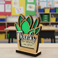 Teacher Gift Card Holder – Wooden Succulent “Thanks for Helping Me Grow” (Personalized Option)