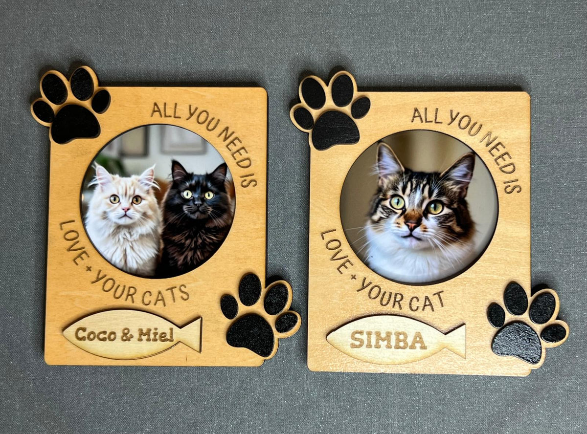 Cat Memory Photo Frame Personalized Cat Photo Frame Magnet –