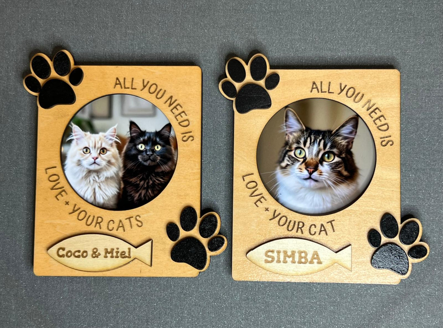 Personalized Pets Magnet Frame – Custom Wooden Pet Photo Frame