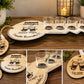 "Buenos Amigos, Buenos Tragos, Grandes Recuerdos" key-shaped wood shot glass holder with four glasses and a "Salud!!!" tag