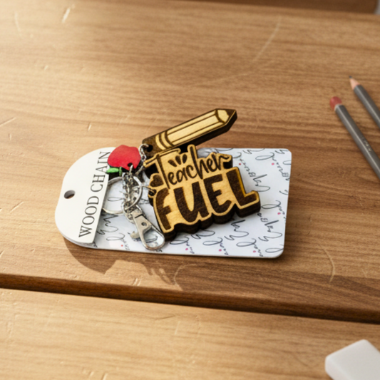 Personalized Wooden Teacher Keychain